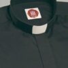 Pure Cotton Black Tunnel Clerical Shirt/Tunnel Clergy Shirt (long or short sleeves)